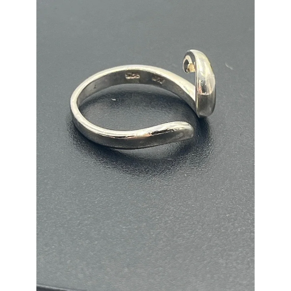 Marsala 925 Sterling Silver Curved Swirl Open Adjustable Ring 7.75